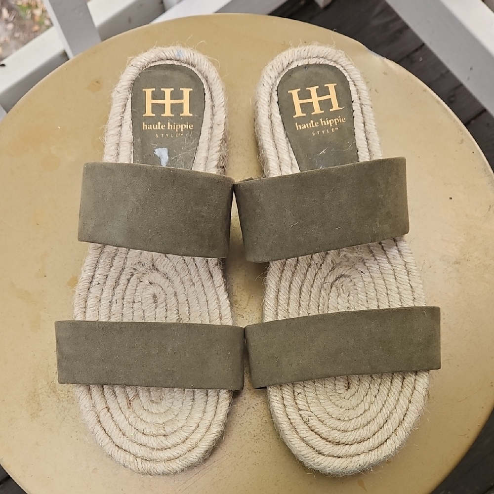 Haute Hippie Olive Green Sandals